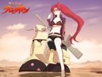  1girl breasts ground_vehicle medium_breasts motor_vehicle niwatori_kokezou scooter solo tengen_toppa_gurren_lagann thigh-highs under_boob vehicle vespa yoko_littner 