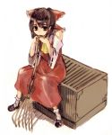  box donation_box female hakurei_reimu imperishable_night rake sketch takishima_asaka touhou 