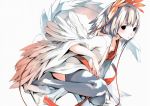  1girl blonde_hair feathers houden_eizou solo thigh-highs wings 