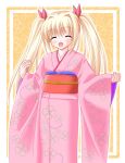  japanese_clothes kimono minamori_noeru smile twintails 