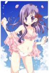  1girl bikini cherry_blossoms fate/stay_night fate_(series) matou_sakura object_namesake sakura solo splash swimsuit takasaki_yuuki 