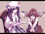  2girls book female head_wings koakuma multiple_girls patchouli_knowledge sys sys_(suisei) the_embodiment_of_scarlet_devil touhou 