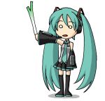  &gt;_&lt; 1girl animated animated_gif aqua_hair closed_eyes grin hatsune_miku loituma long_hair open_mouth smile solo spring_onion sugiyama_shinnosuke thigh-highs twintails very_long_hair vocaloid 