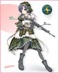  apron assault_rifle boots camouflage combat_maid gloves gun maid maid_apron nomura_teruya operator pantyhose rifle type_89 uniform weapon 