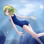  1girl alice_margatroid blush female kannazuki_hato one-piece_swimsuit solo swimsuit touhou underwater 