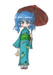  1girl female japanese_clothes kawashiro_nitori oriental_umbrella parasol solo tao tao_(kadoya) touhou umbrella 