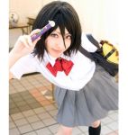  asian black_hair bleach cosplay kuchiki_rukia lowres photo school_uniform serafuku solo 