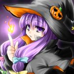  female halloween hat lowres patchouli_knowledge tajima_yuuki touhou witch_hat 
