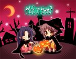  2girls animal_ears asakura_ryouko cat_ears halloween multiple_girls nagato_yuki pokopi suzumiya_haruhi_no_yuuutsu trick_or_treat witch 