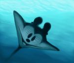  :d animal disney full_body looking_back manta_ray mickey_mouse mogera mogera3 no_humans open_mouth smile smiley_face underwater water 