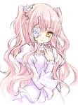  00s dress flower kirakishou long_hair pink_hair rose rozen_maiden white_rose yellow_eyes yoshika 