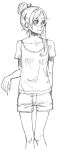  glasses itsutsu monochrome original shorts sketch 