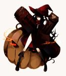  bad_id boots eyepatch hat original pumpkin red_eyes redhead riku_(artist) riku_(wana) skull witch_hat 