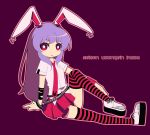  alternate_costume animal_ears casual contemporary female mzh rabbit_ears reisen_udongein_inaba striped striped_legwear thigh-highs touhou 