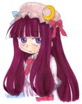  1girl bad_id female hat long_hair magira_(ikemenz) patchouli_knowledge purple_hair ribbon solo touhou 