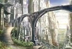  arch cityscape k_kanehira plant ruins scenery stairs 