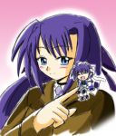  2girls blue_eyes chibi ginga_nakajima lyrical_nanoha magical_girl mahou_shoujo_lyrical_nanoha mahou_shoujo_lyrical_nanoha_strikers military military_uniform minigirl multiple_girls purple_hair siblings sisters subaru_nakajima uniform wakabayashi_makoto 