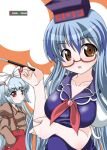  2girls bespectacled female fujiwara_no_mokou glasses kamishirasawa_keine multiple_girls nori_(mega_drive) touhou 