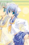  1boy animal_ears ayasaki_hayate cat_ears crossdressinging hayate_no_gotoku! male_focus school_uniform sesena_yau skirt solo trap 