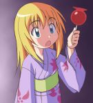  blonde_hair c-lop candy_apple japanese_clothes kate_(sketchbook_full_colors) kimono sketchbook_full_colors yukata 
