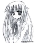  animal_ears cat_ears face long_hair lowres monochrome ryuuryuu suou_kuyou suzumiya_haruhi_no_yuuutsu very_long_hair 