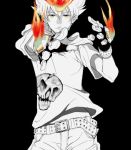  1boy bad_id fire gloves katekyo_hitman_reborn kyuusugi_toku male_focus sawada_tsunayoshi solo 