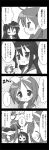  4koma comic hiiragi_kagami hiiragi_tsukasa izumi_konata long_image lucky_star misooden monochrome siblings sisters tall_image translated twins 