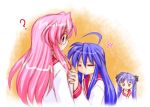  3girls breast_grab breasts grabbing hiiragi_kagami izumi_konata lucky_star multiple_girls sakura_ryuken sakura_ryuuken school_uniform serafuku takara_miyuki 