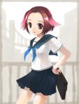  1girl hair_ornament hairclip original school_uniform serafuku solo suzuki_hanako 