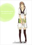  1girl brown_eyes brown_hair original skirt solo thigh-highs white_skirt yoshito 