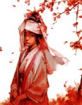  1girl bad_id cherry_blossoms fcp hair_ornament hairpin japanese_clothes kimono petals solo 