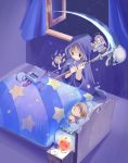  1girl angel angel_and_devil bed bedroom birthday child death_(entity) demon demon_girl devil grim_reaper original sad scythe shoulder_angel star wings yurikuta_tsukumi 