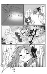  2girls comic death_note hiiragi_kagami izumi_konata kuroba_u lucky_star monochrome multiple_girls parody 