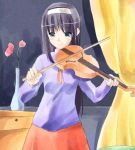 00s 1girl black_hair hairband instrument long_hair skirt solo tohno_akiha tsukihime violin