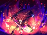  1girl alastor_(shakugan_no_shana) devil_blue jewelry pendant purple redhead shakugan_no_shana shana sword weapon wemu_(ivycrown) 