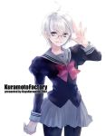  1girl glasses kuramoto_kaya original pantyhose school_uniform serafuku solo 