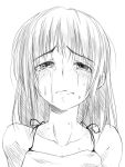  1girl akane_yuki crying crying_with_eyes_open long_hair looking_at_viewer monochrome original sad sketch solo tears upper_body wavy_mouth 