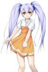  blush dress hoshino_ruri kidou_senkan_nadesico long_hair purple_hair smile twintails waku white_hair yellow_eyes 