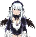  00s black_wings osakana_(denpa_yun&#039;yun) rozen_maiden suigintou violet_eyes white_hair wings 
