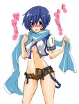  1girl female genderswap kaiko kaito midriff sara_(pixiv118728) sara_(uunyan) scarf simple_background solo vocaloid 