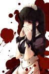  1girl black_hair blood maid original solo tears yellow_eyes zinno 