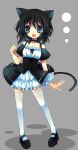  animal_ears black_hair blue_eyes cat_ears cat_tail choker original suzushiro_kurumi tail thigh-highs 