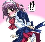  !? blush bow hayate_no_gotoku! maid panties pantyshot purple_hair segawa_izumi underwear 