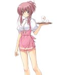  00s anna_miller chikage_(sister_princess) masakichi_(crossroad) pink_hair sister_princess standing tray violet_eyes waitress 
