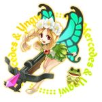  bow_(weapon) braid butterfly_wings crossbow fairy flower frog mercedes odin_sphere red_eyes shinomna twin_braids weapon wings 