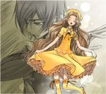  blush brother_and_sister code_geass dress hat lelouch_lamperouge long_hair lowres nunnally_lamperouge siblings smile 