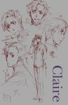  1boy baccano! character_name character_sheet claire_stanfield collared_shirt evil_smile expressionless full_body hat long_sleeves looking_at_viewer male_focus multiple_views necktie peaked_cap profile shirt smile standing sweatdrop uniform upper_body 