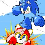  capcom cosplay costume lowres miles_prower no_humans oekaki parody rockman rockman_(character) rockman_(character)_(cosplay) rockman_(classic) rush_(rockman) sonic sonic_the_hedgehog trait_connection 