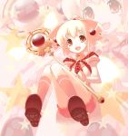  1girl :d blonde_hair blush_stickers magical_girl naporu open_mouth orange_eyes original short_hair smile solo star wand zoom_layer 