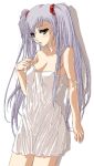  1girl 90s bare_shoulders blush chemise hoshino_ruri kidou_senkan_nadesico kidou_senkan_nadesico_-_prince_of_darkness kirisato_itsuki solo strap_slip twintails 